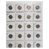 (20) Liberty Nickels. Dates: 1899, 1900, 2-1901,