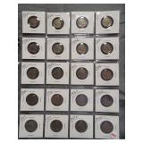 (20) Buffalo Nickels. Dates: 1924, 1926, 1927,