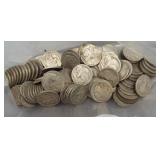 (100) Worn/No Dates Buffalo Nickels.