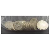 (50) Worn/No Dates Barber 90% Silver Quarters.
