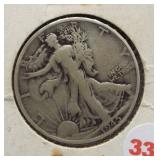 1945-S Walking Liberty Silver Half Dollar.