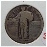 1927 Standing Liberty Silver Quarter.