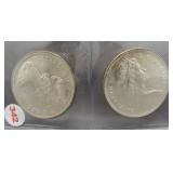 (2) 1966 Canadian Silver Dollars.