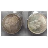 (2) Canadian Silver Dollars. Dates: 1966 and