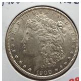1900-S Morgan silver dollar. Choice BU, better