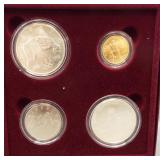 1996 Olympic 4 coin BU set features: 1996 Rowing