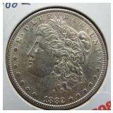 1882 Morgan silver dollar.