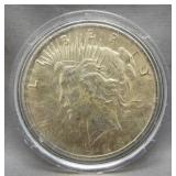 1923 Peace silver dollar.