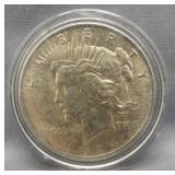 1924 Peace silver dollar.