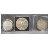 (3) Mexico silver coins including 2000 One Onza,