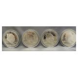 (4) 1990 Eisenhower Centennial silver dollars.
