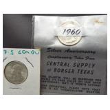 (2) Washington silver quarters: 1947-S Gem BU and