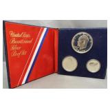 1976 Three piece silver Bicentennial set.