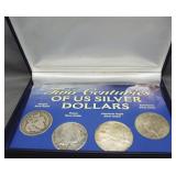 Two Centuries of US Silver dollars set. Includes