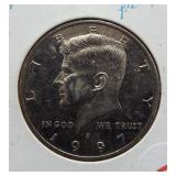 1997-S Kennedy half dollar.