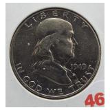 1949-D Franklin half dollar