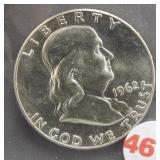 1962 Franklin half dollar