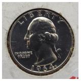 1964 Proof Washington quarter.