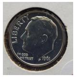 1961 Proof Roosevelt dime.