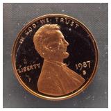 1987-S Proof Lincoln cent.