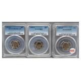 (3) Graded Roosevelt dimes: 1971-S (PCGS PR69),