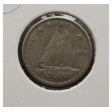 1956 Canadian dime.