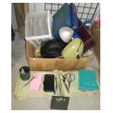 Office organizers, lamps, brief case, clock,