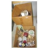 Glassware items including chimneys, canisters, Glassware items including chimneys, canisters,