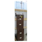 (2) Two drawer metal file cabinets and portable