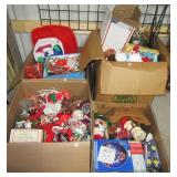 (4) Boxes of Christmas items including holiday (4) Boxes of Christmas items including holiday