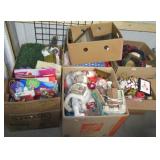 (7) Boxes of Christmas and holiday items