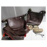 (2) Coach purses, wallet and glasses case. (2) Coach purses, wallet and glasses case.