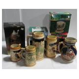 (9) Beer steins including German, Budweiser, etc. (9) Beer steins including German, Budweiser, etc.