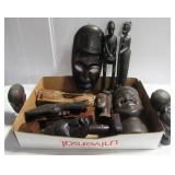 (10+) Pieces of various African wood carvings. (10+) Pieces of various African wood carvings.