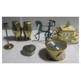 Coach style musical jewelry box, brass owls, Seth Coach style musical jewelry box, brass owls, Seth