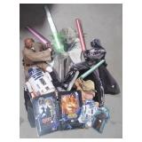 Various Star War collectibles including cut outs,