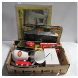 Box full of various items including Superman mug, Box full of various items including Superman mug,