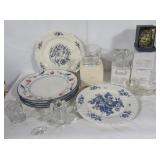 Lennox votives and cup, various plates, candle