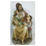 Jesus  with children religious statue. Measures