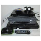 JVC DVD, Daewoo VHS, Philips blue ray player,