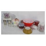 Pyrex bowl, Hall and Fire King dishes, baby