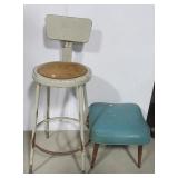 Drafting stool & foot stool.