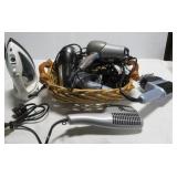 (3) Hair dryers, Panasonic iron, Conair hair (3) Hair dryers, Panasonic iron, Conair hair