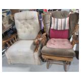 (2) Wood Rockers. Shows wear. (2) Wood Rockers. Shows wear.