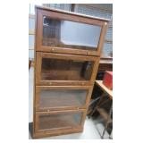 Four section lawyers cabinet. Measures 60.5" h x