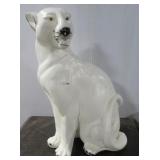 Ceramic white panther statue. Measures 21" Tall. Ceramic white panther statue. Measures 21" Tall.