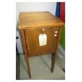 Wood cabinet with hinged drop front. Measures 30" Wood cabinet with hinged drop front. Measures 30"