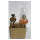 (5) Various sized oil lamps. Note: One has (5) Various sized oil lamps. Note: One has