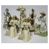 (6) Avon ceramic figurines. Largest measures 10". (6) Avon ceramic figurines. Largest measures 10".