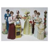 (6) Avon ceramic figurines. Largest measures 10". (6) Avon ceramic figurines. Largest measures 10".